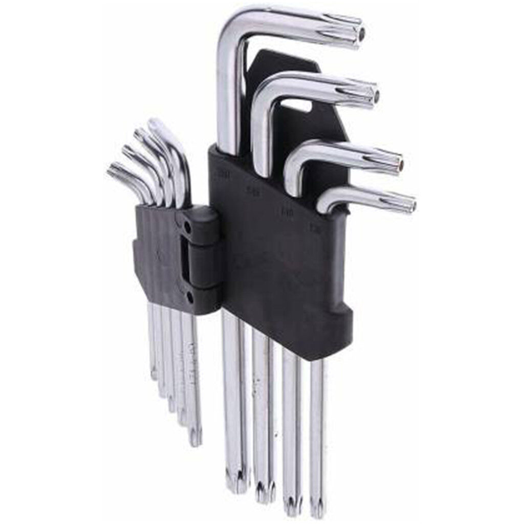 Star Key Set 9 Pieces Long Arm Torx Hex Key Wrench Set Long Arm Tamper Proof Star Screwdriver 5419