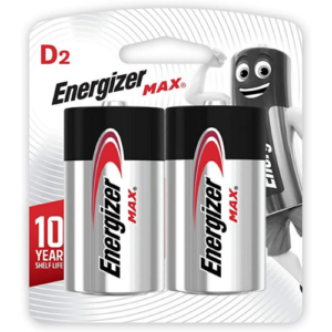 Energizer D Square Max Alkaline Batteries E95 BP2