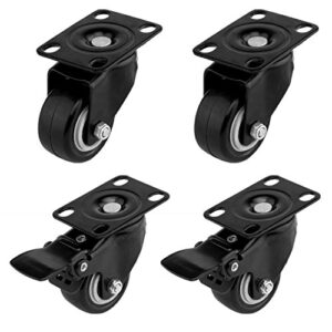 SWIVEL CASTERS POLYURETHANE WHEEL BLACK COLOR , TOTAL LOCK BRAKE