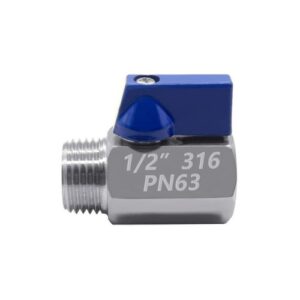 Beduan 1/2" Mini Ball Valve, 316 Stainless Steel Female x Male NPT Thread Shut-Off Valve