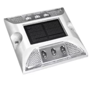 Bolton LED Solar Powered Road Stud Light Marker Lighting Security Warning Lamp for Road Safety 6 LED Waterproof Heavy-Duty Outdoor Driveway Dock Garden Deck