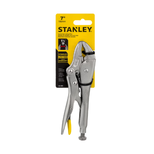 Stanley 0-84-808 Locking Pliers 7-inch Curved Jaw
