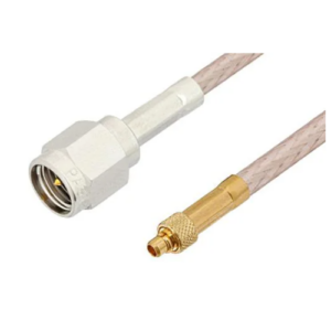 PE34122-24 SMA Male to MMCX Plug Cable Assembly, RG316, 24 in