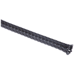 HellermannTyton 170-81100 HEGPETFRX03 Braided Sleeving, PET, Black, 200 m Reel