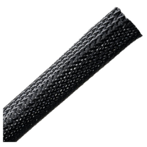 HellermannTyton Expandable Braided PET Cable Sleeve, 12 mm Diameter, 30 m, Black