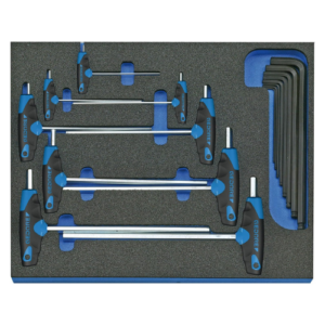Gedore 2005 CT2-DT Hexagon Allen Key Set in 2/4 CT Tool Module, 17 pcs