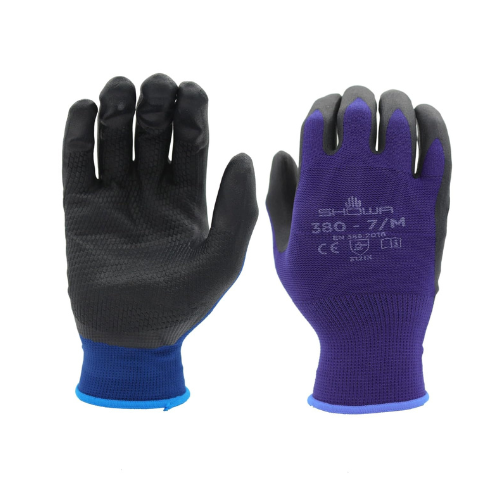 SHOWA Atlas 380 Foamed Nitrile Palm Coated Glove, Large
