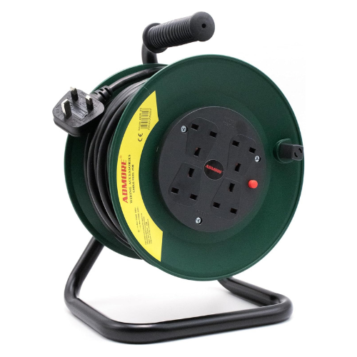 Admore A-MER50MTR Heavy Duty Cable Reel with Metal Drum, 50 m