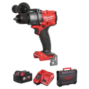 Milwaukee M18 FUEL Drill Driver Kit, 2x 5.0Ah Batteries, Charger, HD Box — M18 FDD3-502X