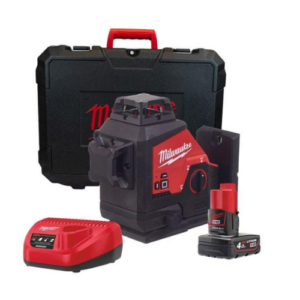 Milwaukee M12 Green 360° 3-Plane Laser Kit, 4.0Ah Battery and Charger — M123PL-401C