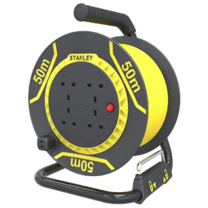 Stanley SXECFL26HXE 50m Cable Reel, 4 Sockets, Overload Protection
