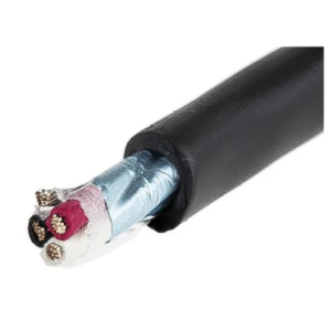 25463 BK005 Multi-Conductor Cable, 3 Conductor, 20 AWG, Foil Shield, 30 m, Black