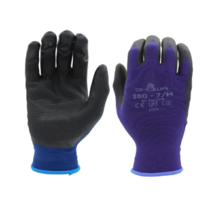 SHOWA ATLAS 380 Foamed Nitrile Palm Coated Gloves, Large (Pack of 12 Pairs)