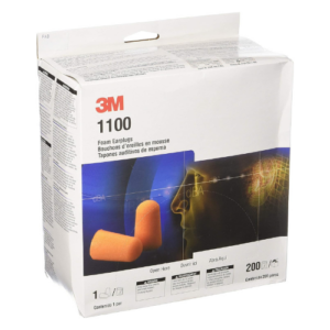 3M 1100 Foam Earplugs Orange (200 Pairs per Box)
