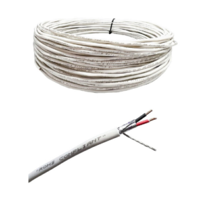 Custom Cable Connection 22101-100 22 AWG 2-Conductor Shielded Plenum Cable, CL3P, White, 100 ft