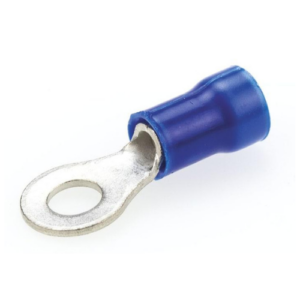 TE Connectivity PLASTI-GRIP Insulated Ring Terminal, M4 Stud, 1-2.5 mm2, Blue (Pack of 100)