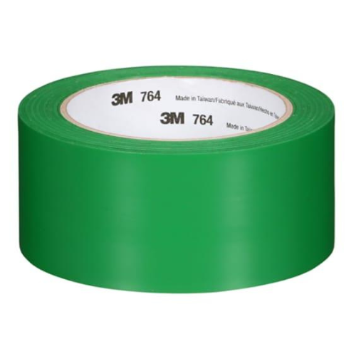 3M 764 Vinyl Tape, Green, 2 in x 36 yd