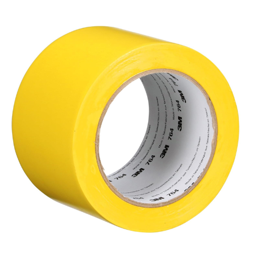 3M 764 Vinyl Tape, Yellow, 3 in x 36 yd