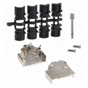 DEFME-101 D-Sub Backshell, Size 9, Metal, Straight