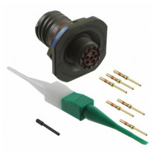 D38999/24WA35PN Connector, Jam Nut Receptacle, Olive Drab Cadmium, Size 9, 6#22D Pin Contacts, MIL-DTL-38999 S3