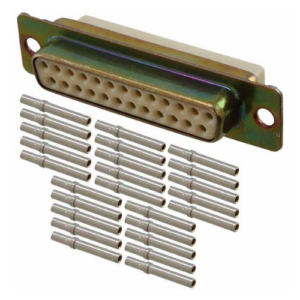 DBMA-25S D-Sub Connector, 25-Position Receptacle, Panel Mount, Crimp