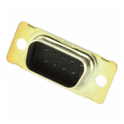 205556-2 D-Sub Connector, 9-Position Plug, Male Pins