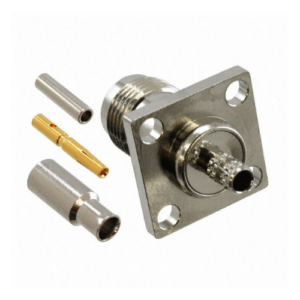122246 TNC Connector Jack, Female Socket, 50 Ohm, Panel Mount, Crimp