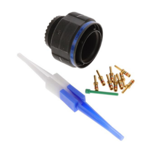 D38999/26WE8PN Connector, Plug, 8 Position Circular, Size 17, Male Pins, Crimp, Gold