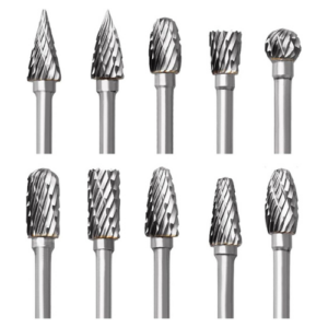 Tungsten Carbide Rotary Burr Set, Double Cut, 10 Pieces