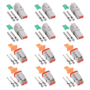 G-1072 2-Pin Sealed Waterproof Electrical Wire Connector Plug, Male and Female, 22-16 AWG, Grey