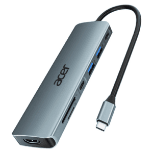 Acer 7-in-1 USB-C Hub, 4K HDMI, Micro SD Card Reader, USB-C & USB-A 3.0, 100 W PD