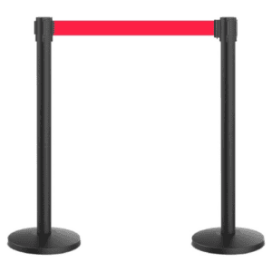 FXJ Stainless Steel Crowd Control Stanchion Set with 6.5 ft Retractable Belt, 2-Pack