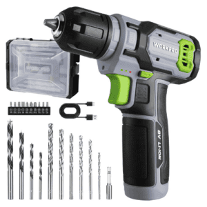 WORKPRO 8V Cordless Drill Driver Set, 3/8 in Keyless Chuck, Max Torque 12 N.m, 2Ah Battery, 21 Pcs Accessories, Stack an