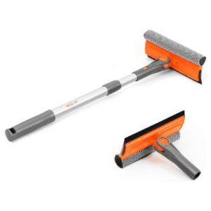 eazer 2-in-1 Rotatable Window Cleaning Squeegee Kit with Extension Pole (20-30 in), 2 Heads