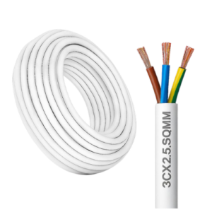 3 Core 2.5mm Flexible Cable White