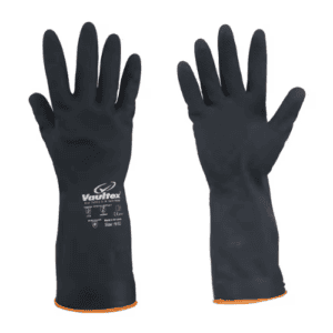 Vaultex Rubber Gloves, Black (144 Pcs Per Carton)