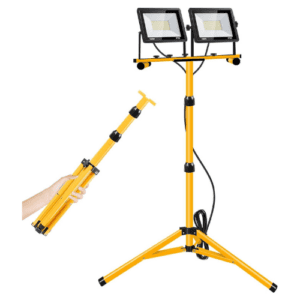 21000 Lumens LED Work Light, 2 Adjustable Heads, Foldable Tripod Stand, Waterproof, Single Switch