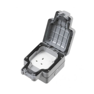 MK Brand, 20A PVC weather-proof flex outlet (PD) with neon switch, grey Model :86072 GREY