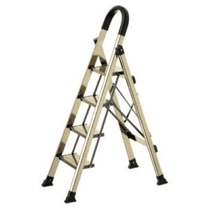 SUNRISE 4 Step Ladder steps Folding Ladders Aluminum Step Stool Anti-Slip with Lightweight Multi Purpose Portable Home Ladder Household (4 Steps)