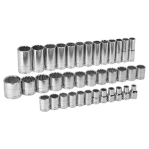 GEARWRENCH 37 Pc. 1/2" Drive 12 Point Standard & Deep Metric Socket Set - 80730