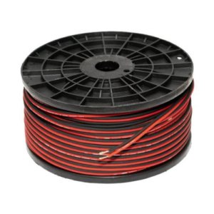 1.5mm x 2C Twin Parallel Flat Cable RED/BLACK RR, 100 YARDS/ROLL