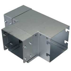 100mm x 100mm x 100mm x 100mm GI trunking TEE fitting -0.6mm thickness