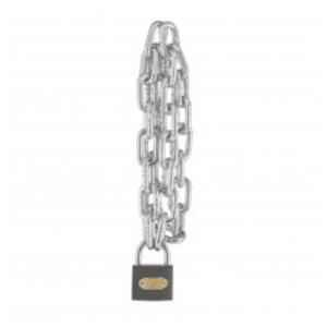 CHAIN WITH PADLOCK 50MM CHAIN 6MM 1/2 MTR GI
