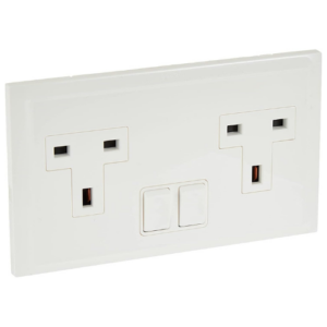 Legrand 617646 13A BS SP Double Switch Socket, White