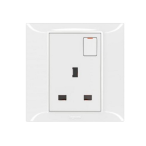 Legrand 617641 13A BS SP Single Switch Socket, White