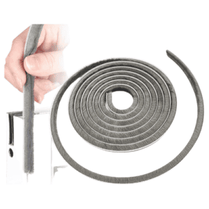 Sliding Sash Window/Door Pile Draught Excluder Brush Seal Strip 6mm x 6mm, 5 m, Grey