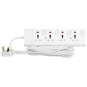4-Way Extension Socket, 5 m Cable