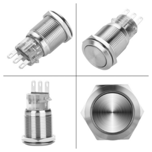 Metal Push Button 3 PIN Dia 19mm ON/OFF Switch