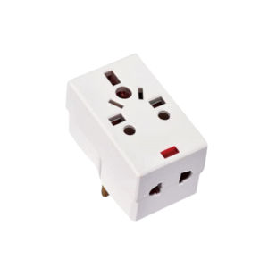 Universal Socket with Light and 13A Fuse, 3-Pin Plug Adapter