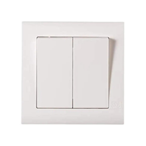 MK 2gang, 1way pvc switch, white